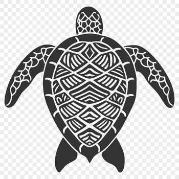 A detailed illustration of a sea turtle's full body, suitable for vector design projects.