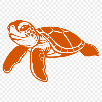 A detailed illustration of a sea turtle in full body view, suitable for vector design and editing.