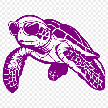 Creative Sea Turtle Wearing Sunglasses DXF