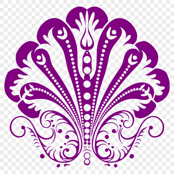A stylized illustration of a seashell suitable for use in design projects.
