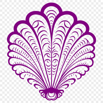 A high-quality digital representation of a seashell, suitable for vector graphics and cutting machine designs.
