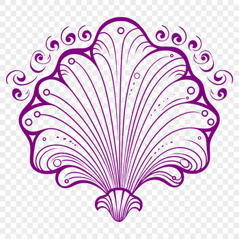 A decorative seashell with intricate details, suitable for vector art designs.