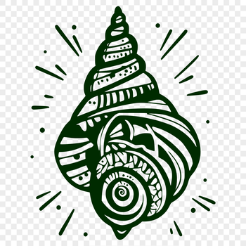 An SVG icon of a beachcomber's find, a single seashell.