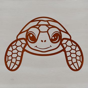 A detailed illustration of a sea turtle swimming in the ocean, ideal for vector graphics design.