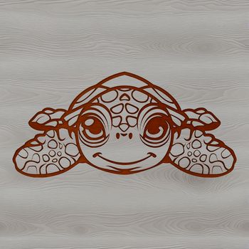 A digital illustration of a sea turtle swimming in the ocean, depicted as a vector graphic design.