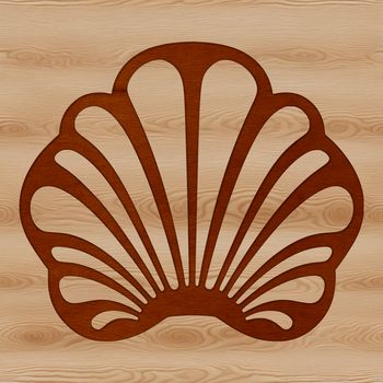 A high-resolution digital illustration of a seashell with intricate details, suitable for vector design and commercial use.