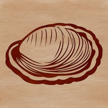 A stylized illustration of a seashell, perfect for decorating seaside-themed spaces.
