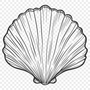 SVG design of a stylized seashell for creative projects, perfect for seaside-themed crafts.