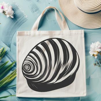 An illustration of a realistic seashell with intricate details.