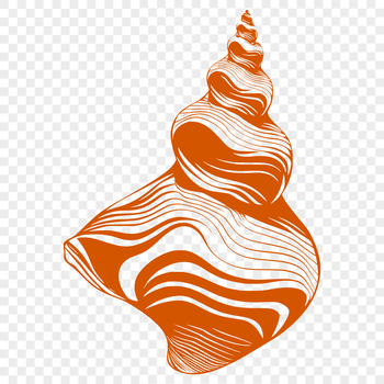 An illustrated seaside seashell in a vector format.