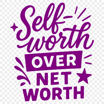 A collection of inspirational quotes about self-worth and confidence in a simple vector design.