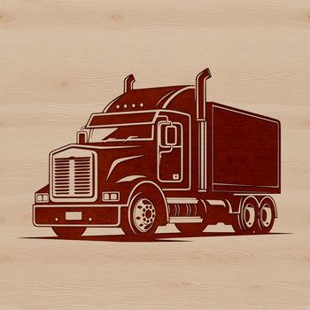 A large semi truck vehicle with multiple axles and a trailer.