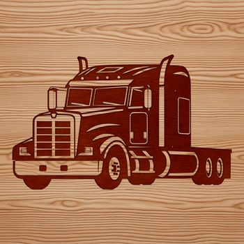 A detailed vector illustration of a semi truck in various components, suitable for commercial and personal projects.