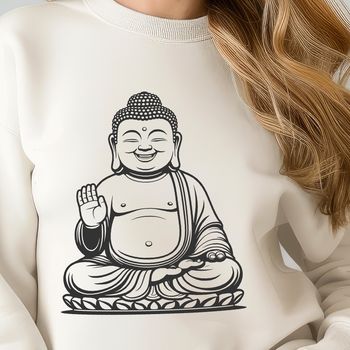A detailed, high-quality illustration of a Buddha in a meditative pose.