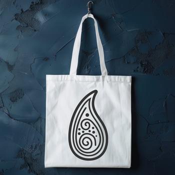 A simple line drawing of a classic ornate paisley shape, ideal for clip art and vector design.