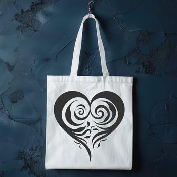 A stylized heart shape with ornate details, suitable for various graphic designs.