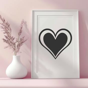 Artistic Valentines Vector Drawing