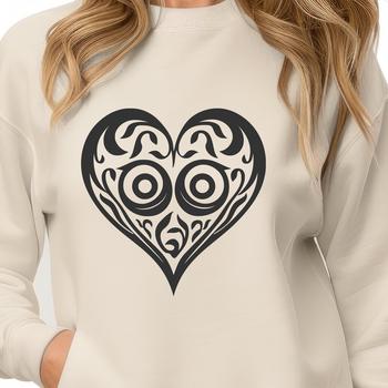 A stylized heart shape, suitable for use in graphic design projects.
