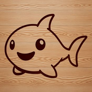 A simple illustration of a shark, a wild sea creature, perfect for vector design projects.