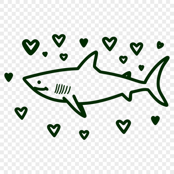 A detailed illustration of a shark in vector format, suitable for various design applications.