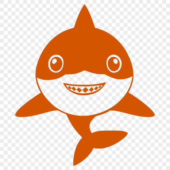 A cute cartoon shark illustration designed as vector art.