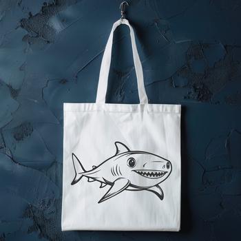 A detailed digital illustration of a shark, suitable for vector art design.