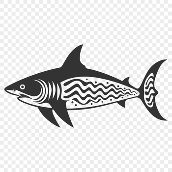 A detailed illustration of a shark in various forms to be used as vector art for digital designs.