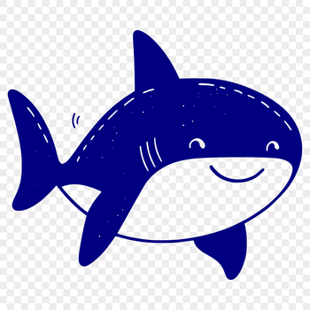 A stylized illustration of a shark, suitable for vector graphic design projects.