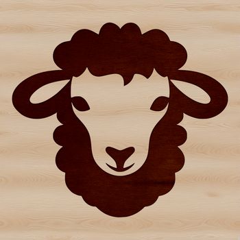 An illustration of a sheep in a stylized form with minimal details suitable for various uses.
