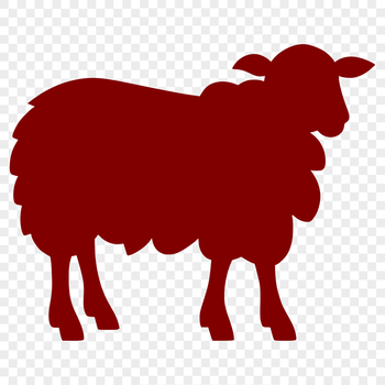 A simple outline illustration of a full body sheep in vector format.