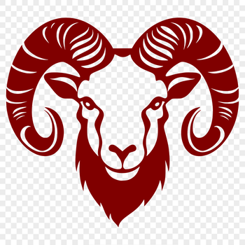 A detailed illustration of a ram's head, suitable for various design projects.
