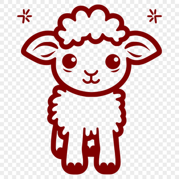 A simple line drawing of a farm animal in its full body form.