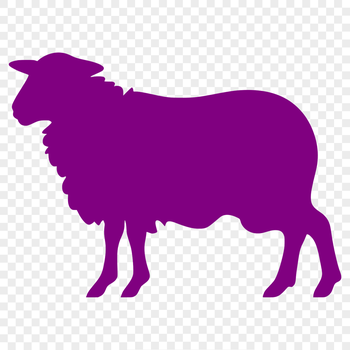 A simple silhouette illustration of a full-body farm animal, suitable for various design purposes.