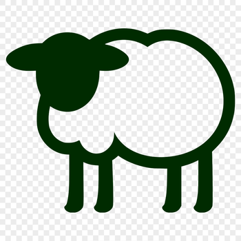 A simple line drawing of a full-body sheep, suitable for use as clip art in various digital design formats.