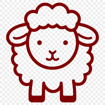 A simple line drawing of a full-body farm animal, suitable for vector design projects.