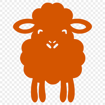 A high-quality illustration of a farm animal's full body, showing its distinctive woolly coat.