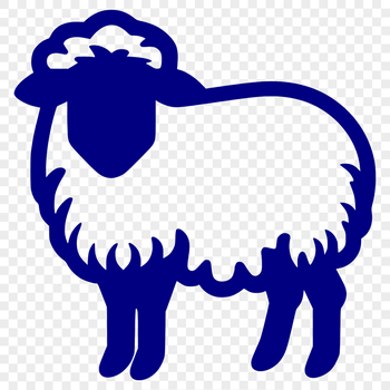 An SVG vector art illustration of a sheep, designed for various applications including cutting machines and digital design.