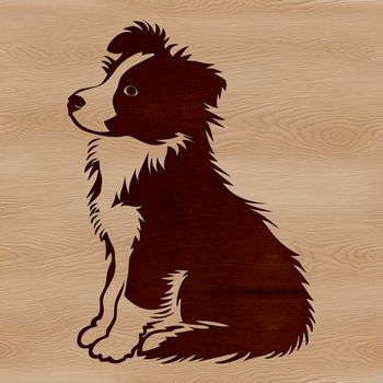 Shetland Sheepdog sitting portrait in vector design format, suitable for digital use.