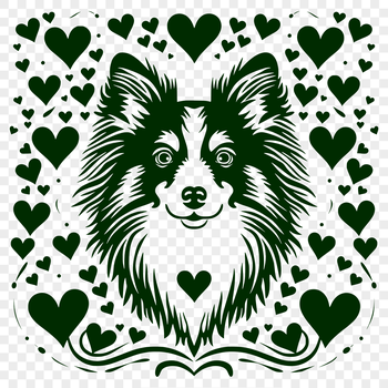 A small breed dog with a distinctive head shape, ideal for use in pet-related designs.