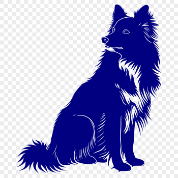 Close-up illustration of a sitting Shetland sheepdog with realistic fur texture.