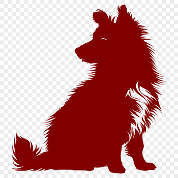 A sitting Shetland sheepdog depicted in full body with detailed features.