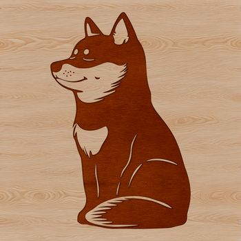 A sitting Shiba Inu dog breed, suitable for vector art and design projects.