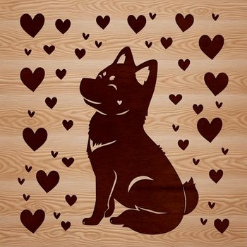 Illustration of a friendly Shiba Inu pet in a seated position.