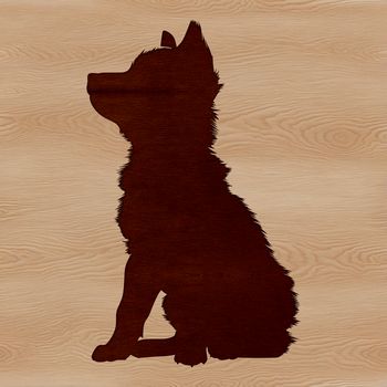 A stylized vector illustration of a Shiba Inu sitting in profile, suitable for various design applications.