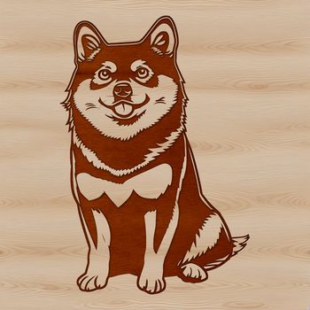 A sitting Japanese dog breed, the Shiba Inu, depicted in vector format.
