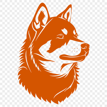 A close-up illustration of a Japanese breed dog's head, suitable for various design applications.