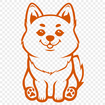 A Shiba Inu dog sitting in a full-body pose.