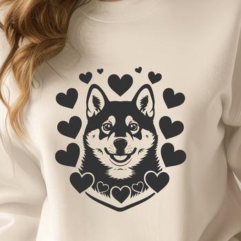 A high-resolution vector image of a Shiba Inu's head, ideal for crafting, cutting machine projects, and commercial design.
