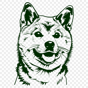 A illustration of a Shiba Inu's head, suitable for pet owners or enthusiasts of this dog breed.