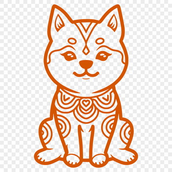 A sitting Japanese breed dog with a distinctive fox-like appearance.